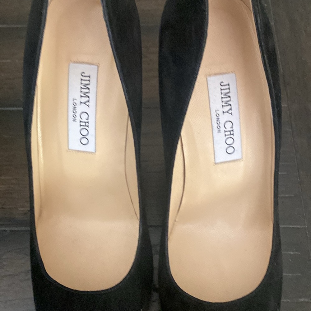 Jimmy Choo Black Heels Classic Suede Pumps - Picture 8 of 8